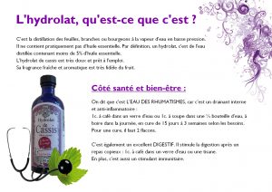 Hydrolat de cassis